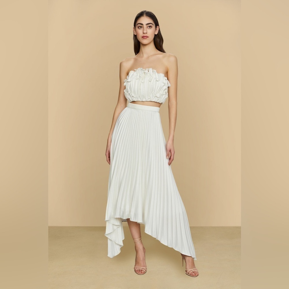 Amur Olana Midi Skirt women size 6 color ivory